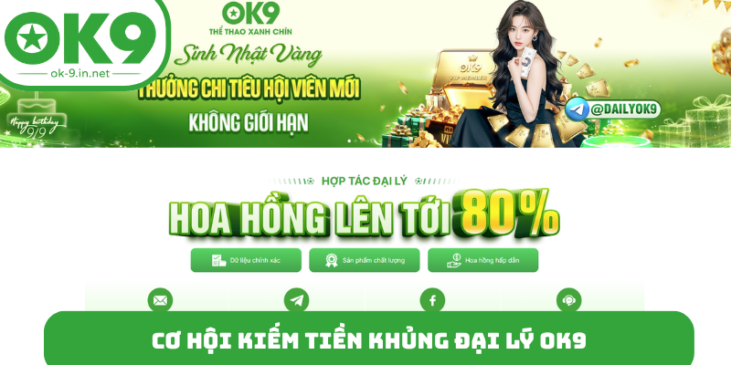 Cơ hội kiếm tiền khủng đại lý OK9